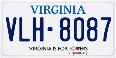 VA license plate VLH8087