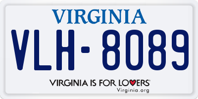 VA license plate VLH8089