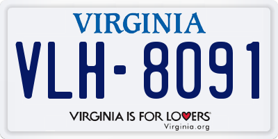 VA license plate VLH8091