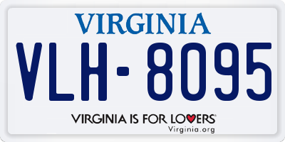 VA license plate VLH8095