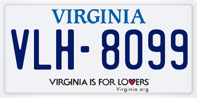 VA license plate VLH8099
