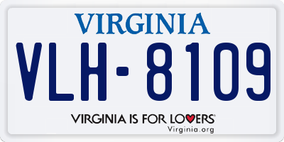 VA license plate VLH8109