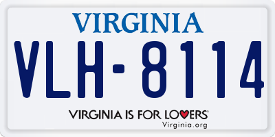 VA license plate VLH8114