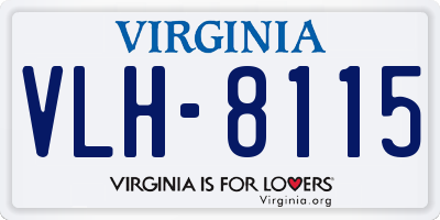 VA license plate VLH8115