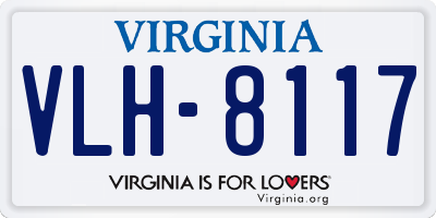VA license plate VLH8117