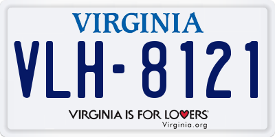 VA license plate VLH8121