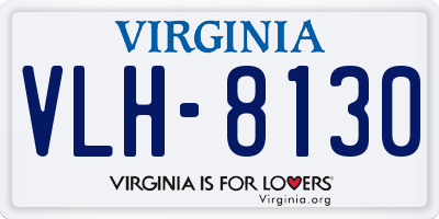 VA license plate VLH8130