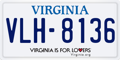 VA license plate VLH8136
