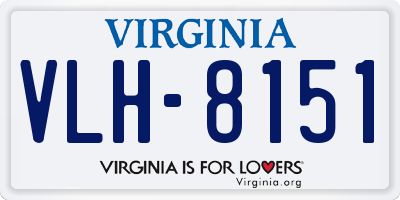 VA license plate VLH8151