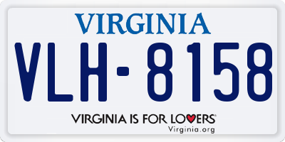 VA license plate VLH8158