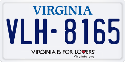 VA license plate VLH8165