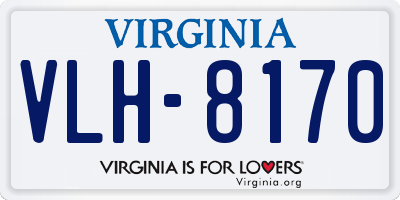 VA license plate VLH8170