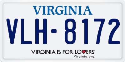 VA license plate VLH8172
