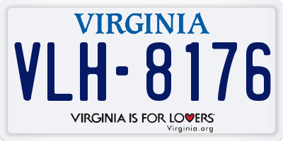 VA license plate VLH8176