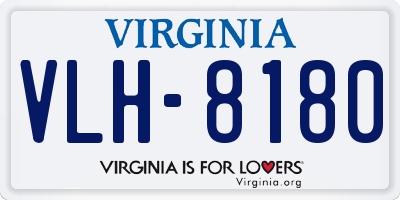 VA license plate VLH8180