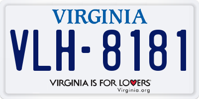 VA license plate VLH8181
