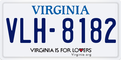 VA license plate VLH8182
