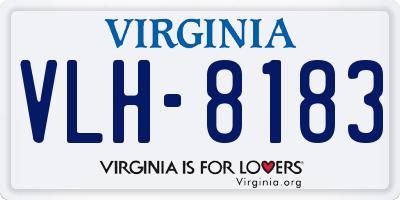 VA license plate VLH8183