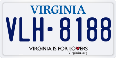 VA license plate VLH8188