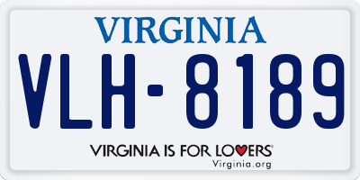 VA license plate VLH8189