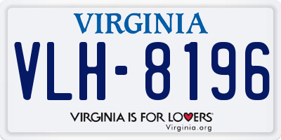 VA license plate VLH8196