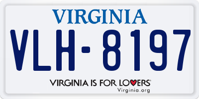 VA license plate VLH8197