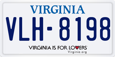VA license plate VLH8198
