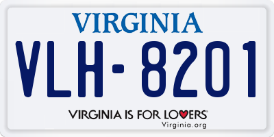 VA license plate VLH8201