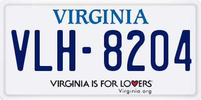 VA license plate VLH8204