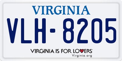 VA license plate VLH8205