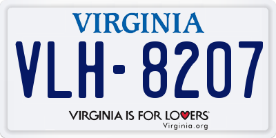 VA license plate VLH8207