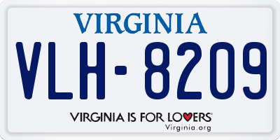 VA license plate VLH8209