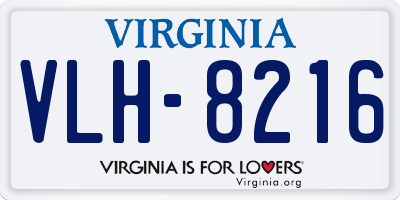 VA license plate VLH8216