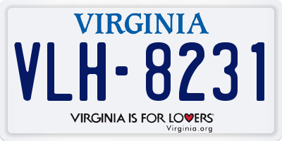 VA license plate VLH8231
