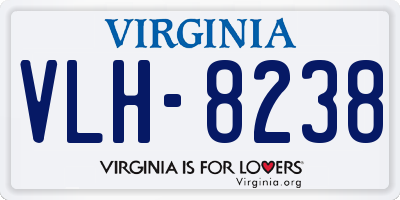 VA license plate VLH8238