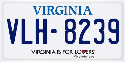 VA license plate VLH8239
