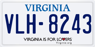 VA license plate VLH8243