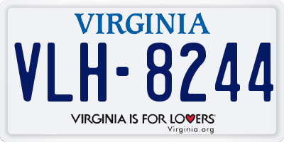VA license plate VLH8244