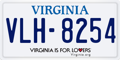 VA license plate VLH8254