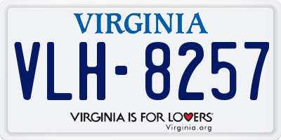 VA license plate VLH8257