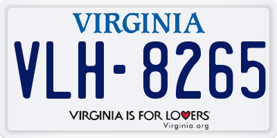 VA license plate VLH8265