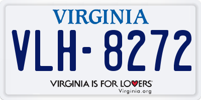 VA license plate VLH8272