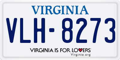 VA license plate VLH8273