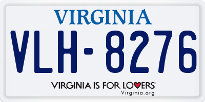VA license plate VLH8276