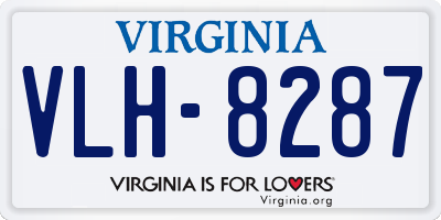 VA license plate VLH8287