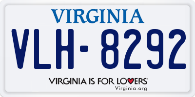 VA license plate VLH8292