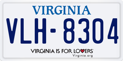 VA license plate VLH8304