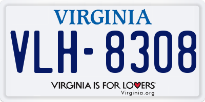 VA license plate VLH8308