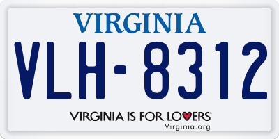 VA license plate VLH8312