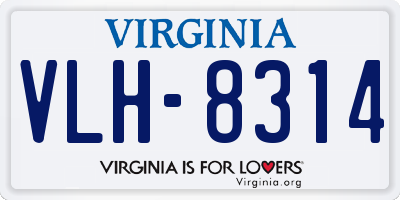 VA license plate VLH8314